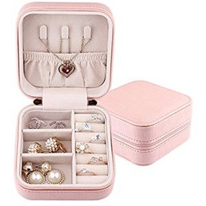 Small Travel Jewelry Box light pink
